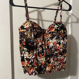 Allen B Floral Corset Top